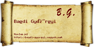 Bagdi Györgyi névjegykártya