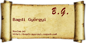 Bagdi Györgyi névjegykártya